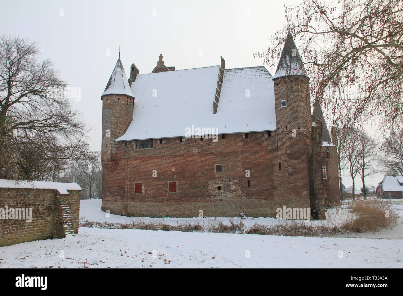 Hernen Castle in the winter Stock Photo
