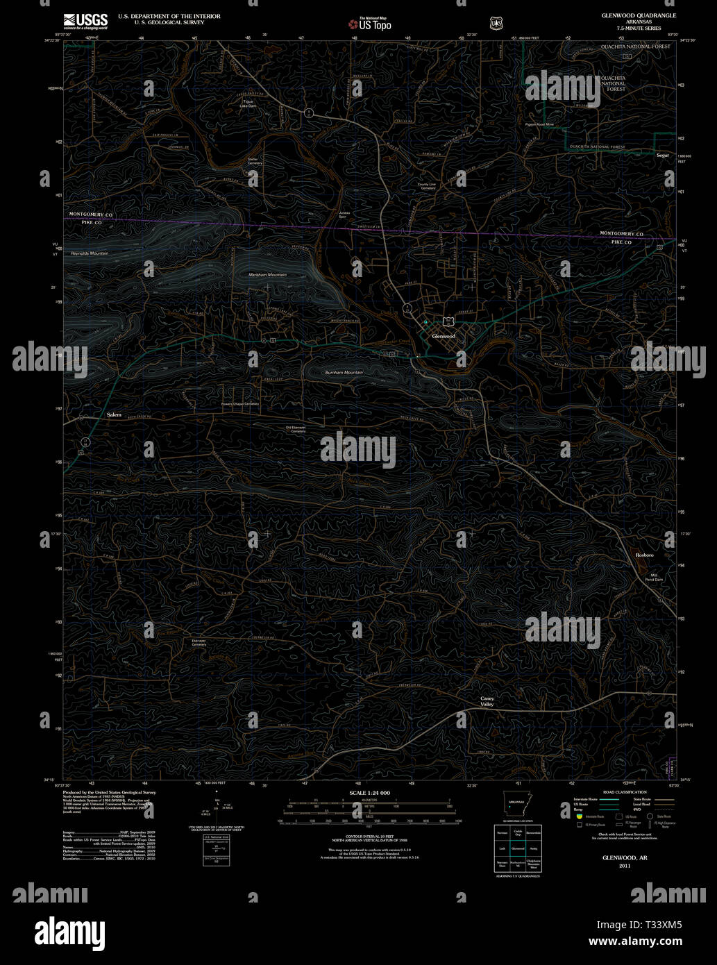 Glenwood arkansas map hires stock photography and images Alamy