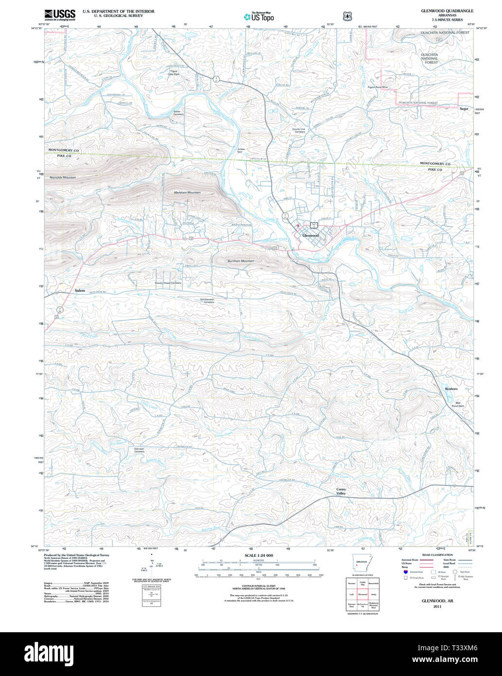 Glenwood arkansas map hires stock photography and images Alamy