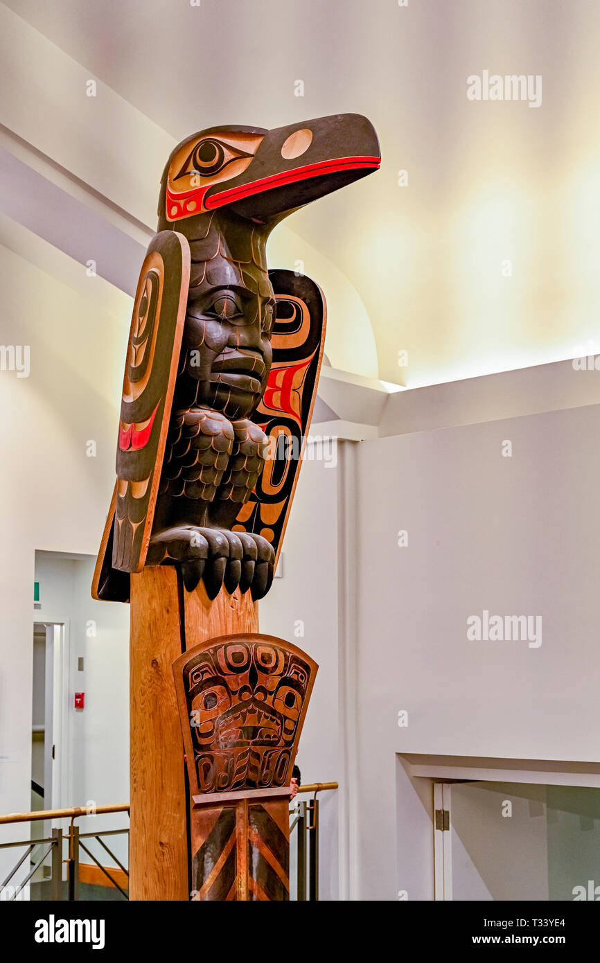 Celebration of Bill Reid Totem Pole by Haida master carver James Hart