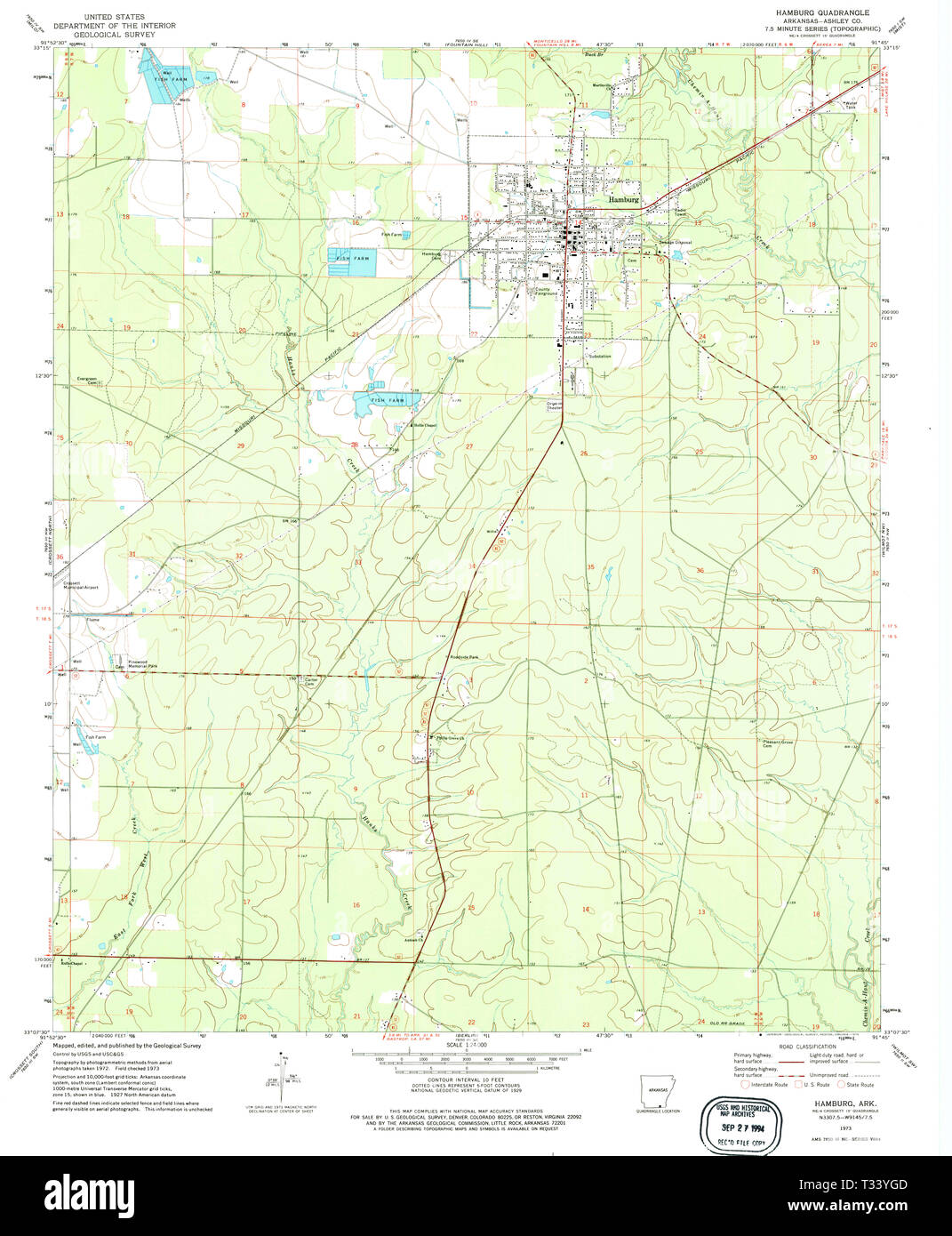 Map of hamburg arkansas Cut Out Stock Images & Pictures Alamy