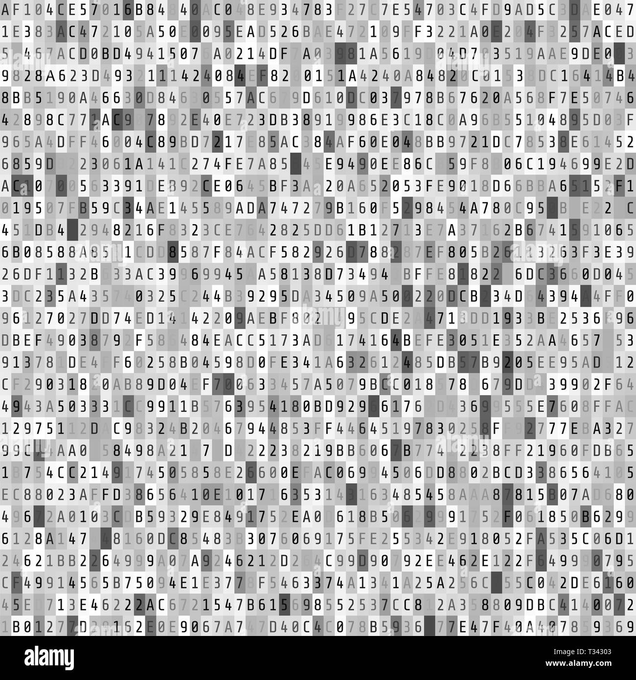 Hex code stream. Abstract digital data element. Matrix background. Vector illustration Stock Vector