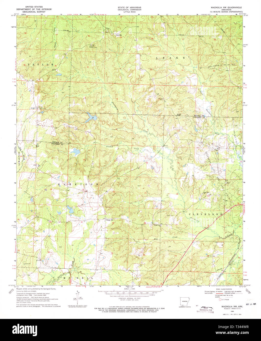 Magnolia arkansas map Cut Out Stock Images & Pictures Alamy