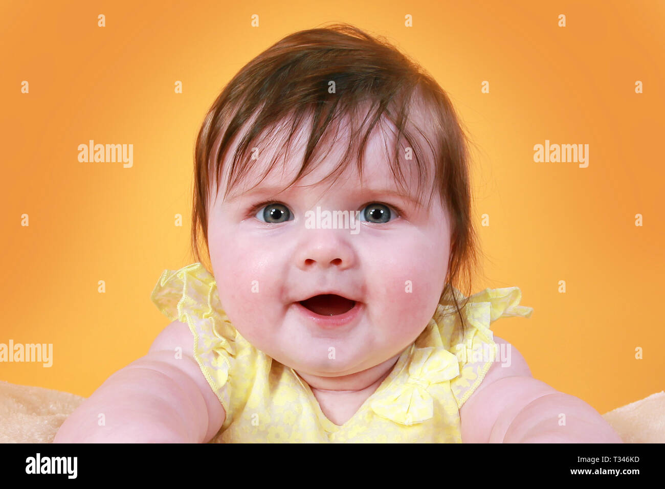Happy small baby girl Stock Photo Alamy