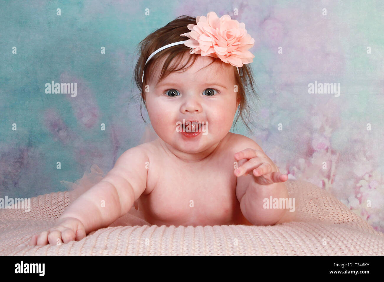 Happy small baby girl Stock Photo
