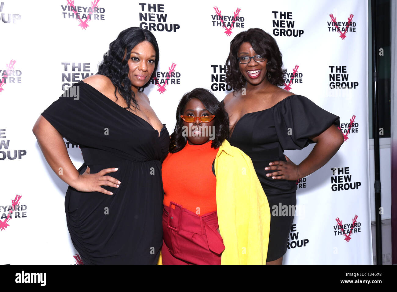 Opening night party for 'Daddy' held at the Green Fig restaurant - Arrivals.  Featuring: Carrie Compere, Denise Manning, Onyie Nwachukwu Where: New York, New York, United States When: 05 Mar 2019 Credit: Joseph Marzullo/WENN.com Stock Photo