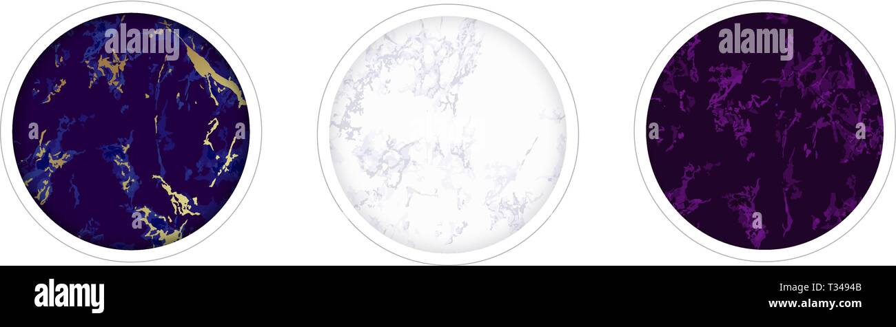 Highlight covers backgrounds. Set of marble design Stock Vector