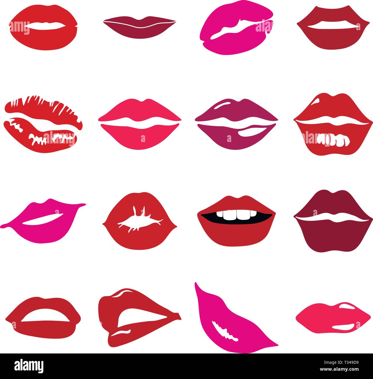 Colored lips silhouette Stock Vector