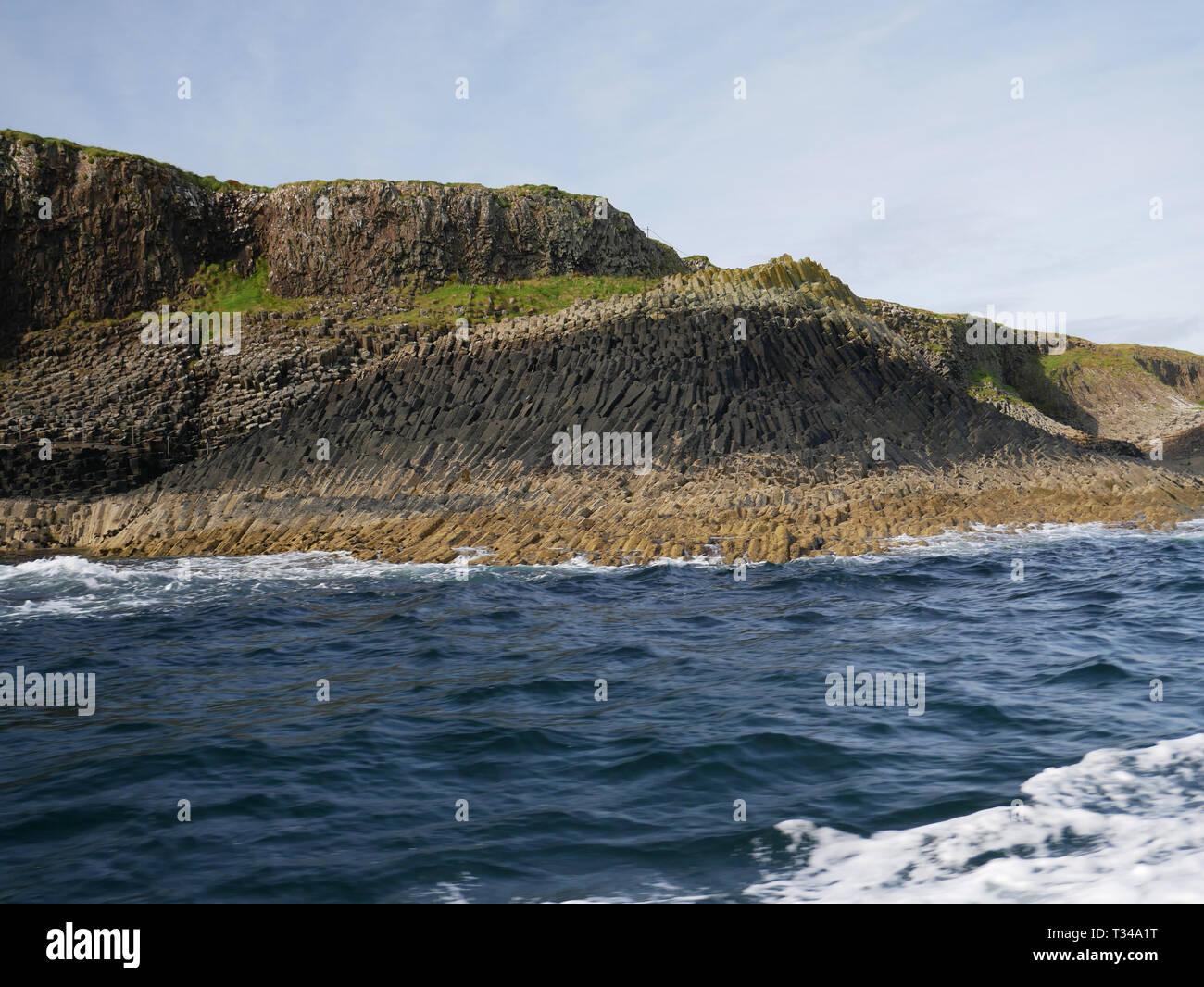 Columnar basalt in Tertiary plateau lava flow on the island of Staffa ...