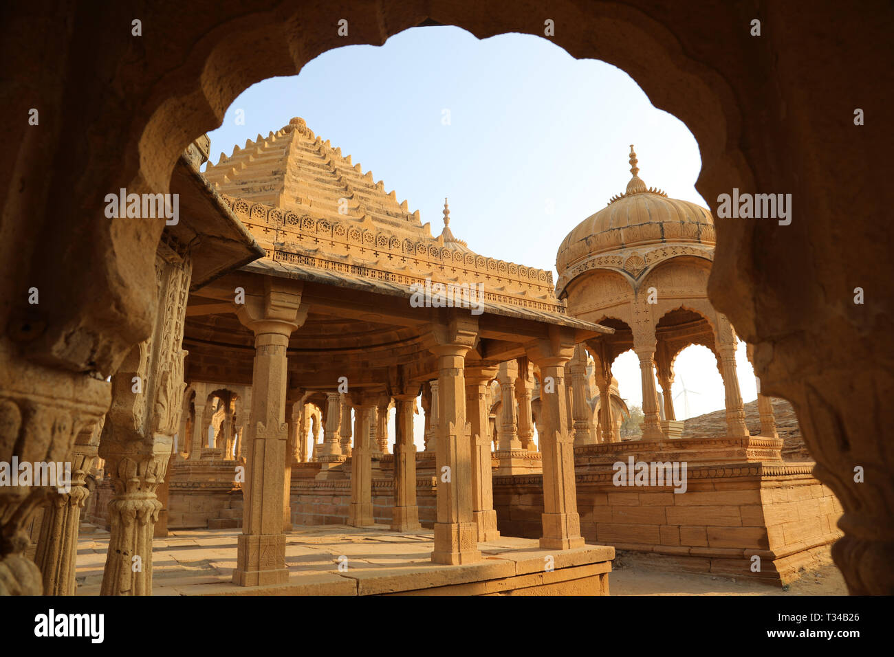 Bada Bagh, Jaisalmer, Rajasthan, India --- Cenotaphs old burial site of ...