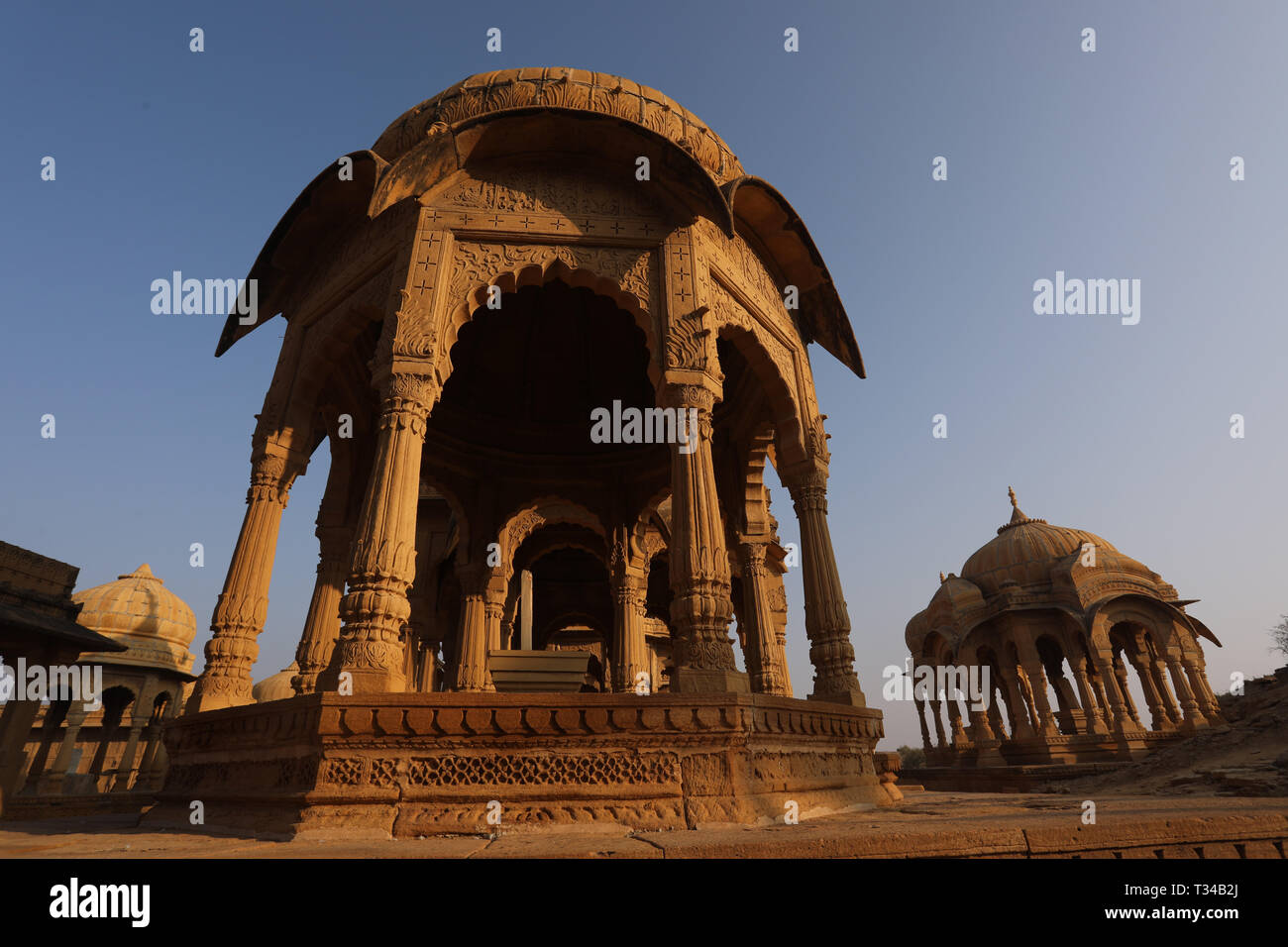 Bada Bagh, Jaisalmer, Rajasthan, India --- Cenotaphs old burial site of ...
