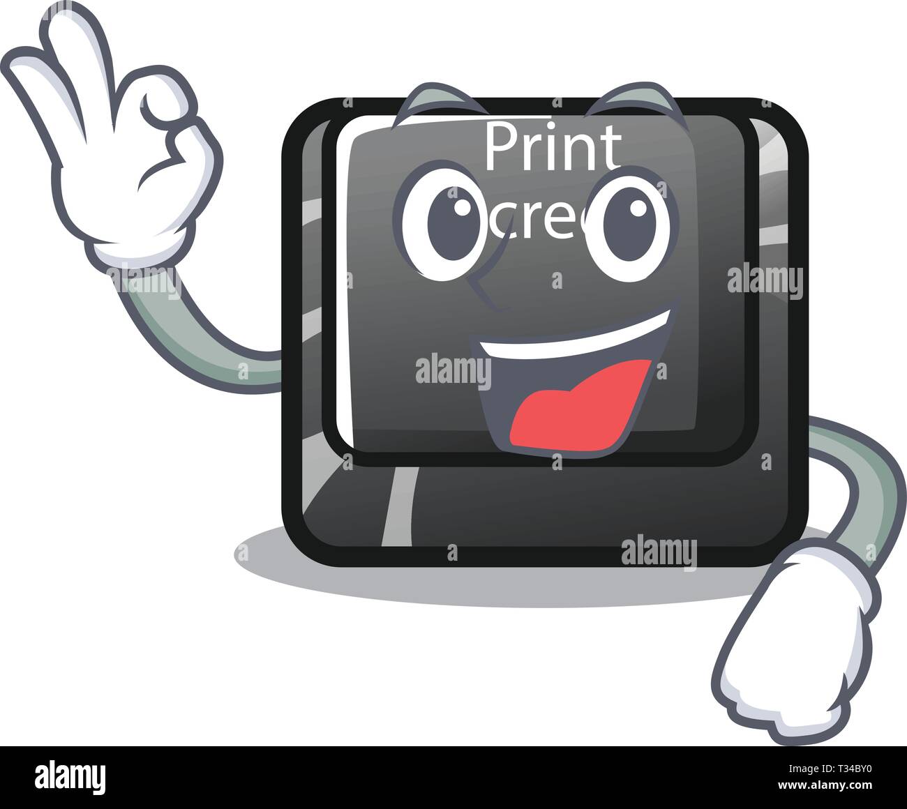 Okay button print screen in shape mascot Stock Vector Image & Art - Alamy