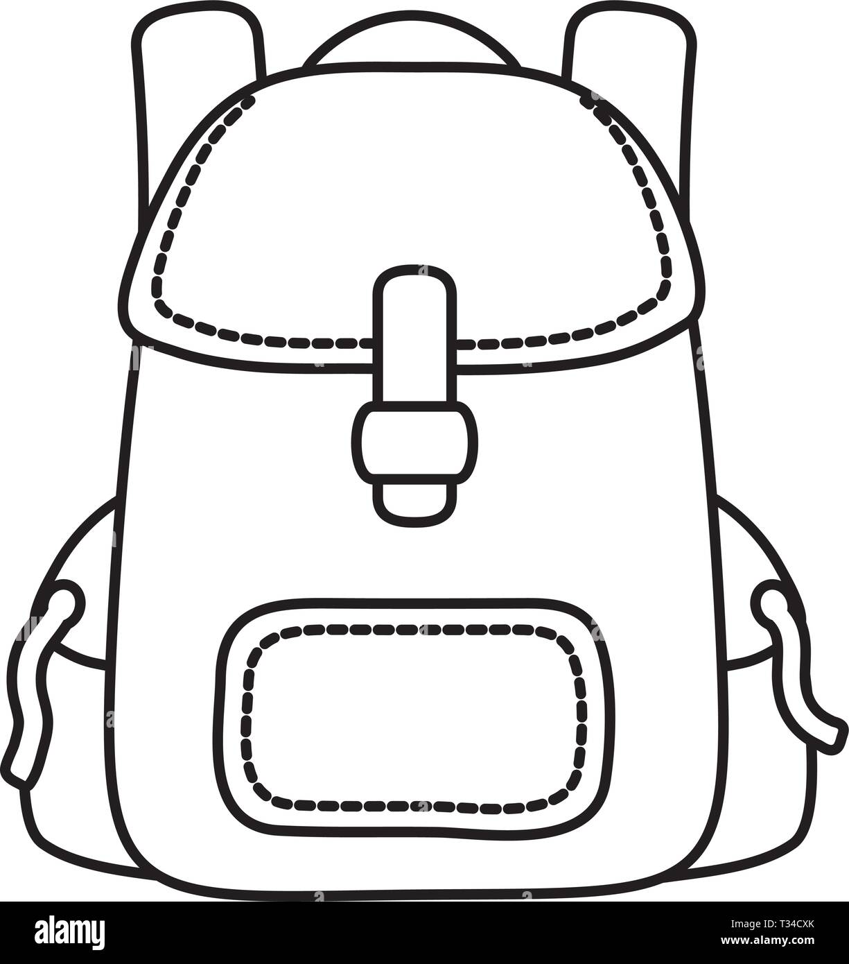 backpack haversack cartoon vector illustration graphic design Stock