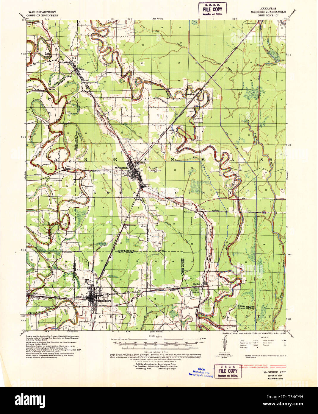 Map of mcgehee hires stock photography and images Alamy