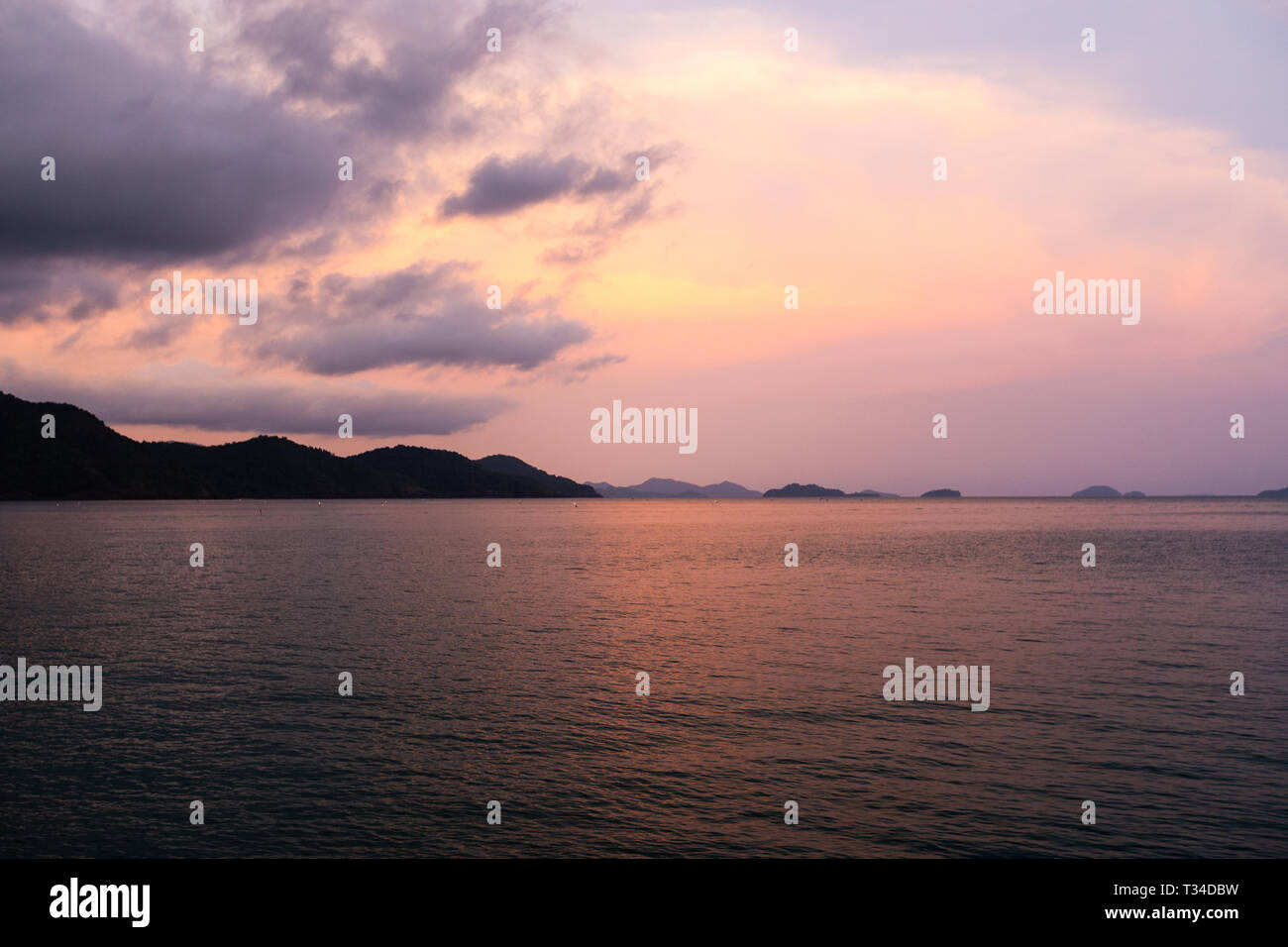 Vivid Sunset At Ko Chang Island In Thailand April 2018