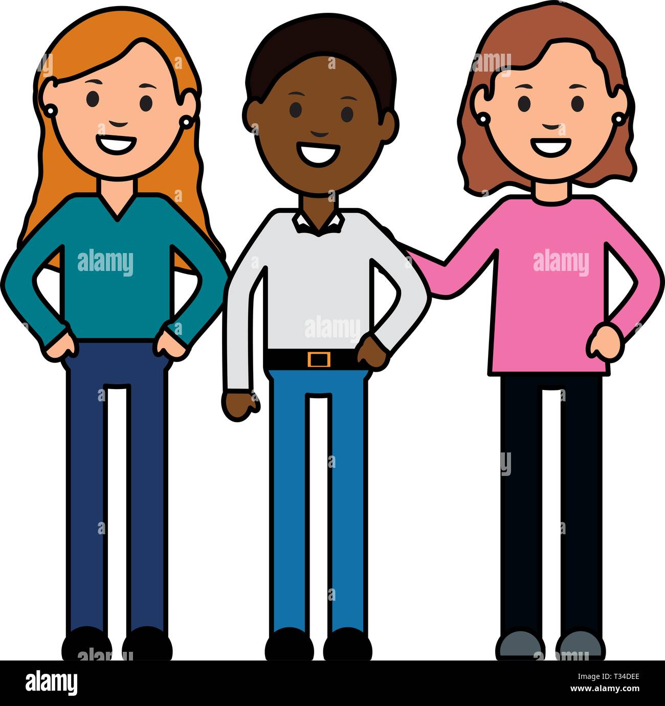 young people avatars characters vector illustration design Stock Vector ...