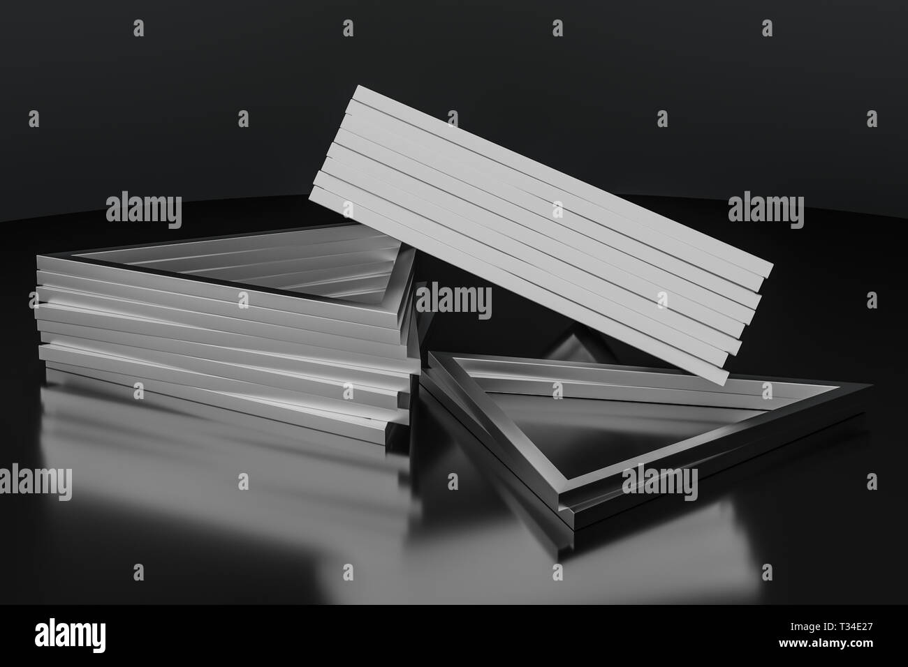 Triangular Steel Framework 3d rendering, triangle metal framework, industrial background, computer ...