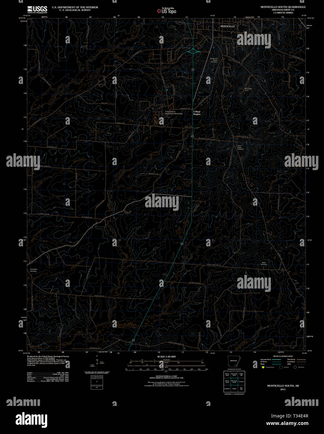 Monticello arkansas map hires stock photography and images Alamy