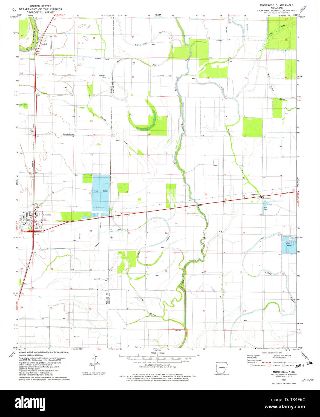 Montrose arkansas map Cut Out Stock Images & Pictures - Alamy