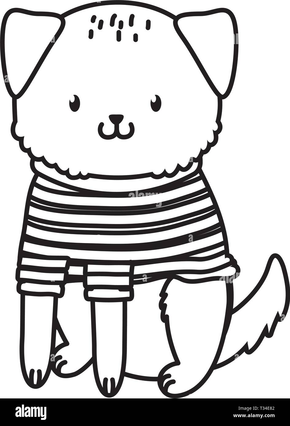 cute little animal dog cartoon vector illustration graphic design Stock ...