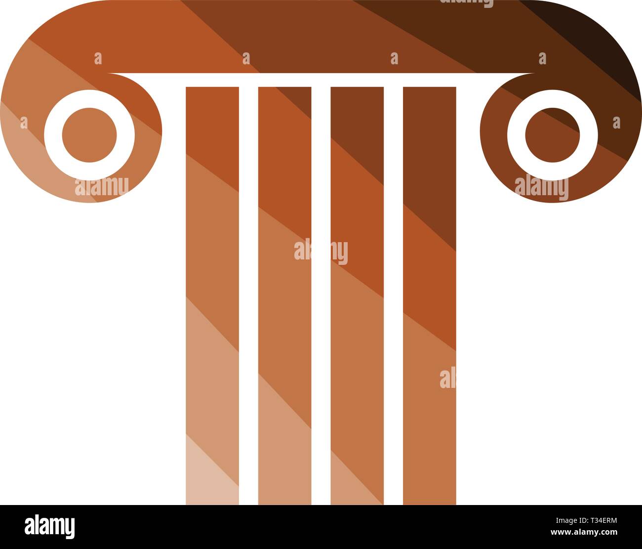 Antique column icon. Flat color design. Vector illustration Stock ...