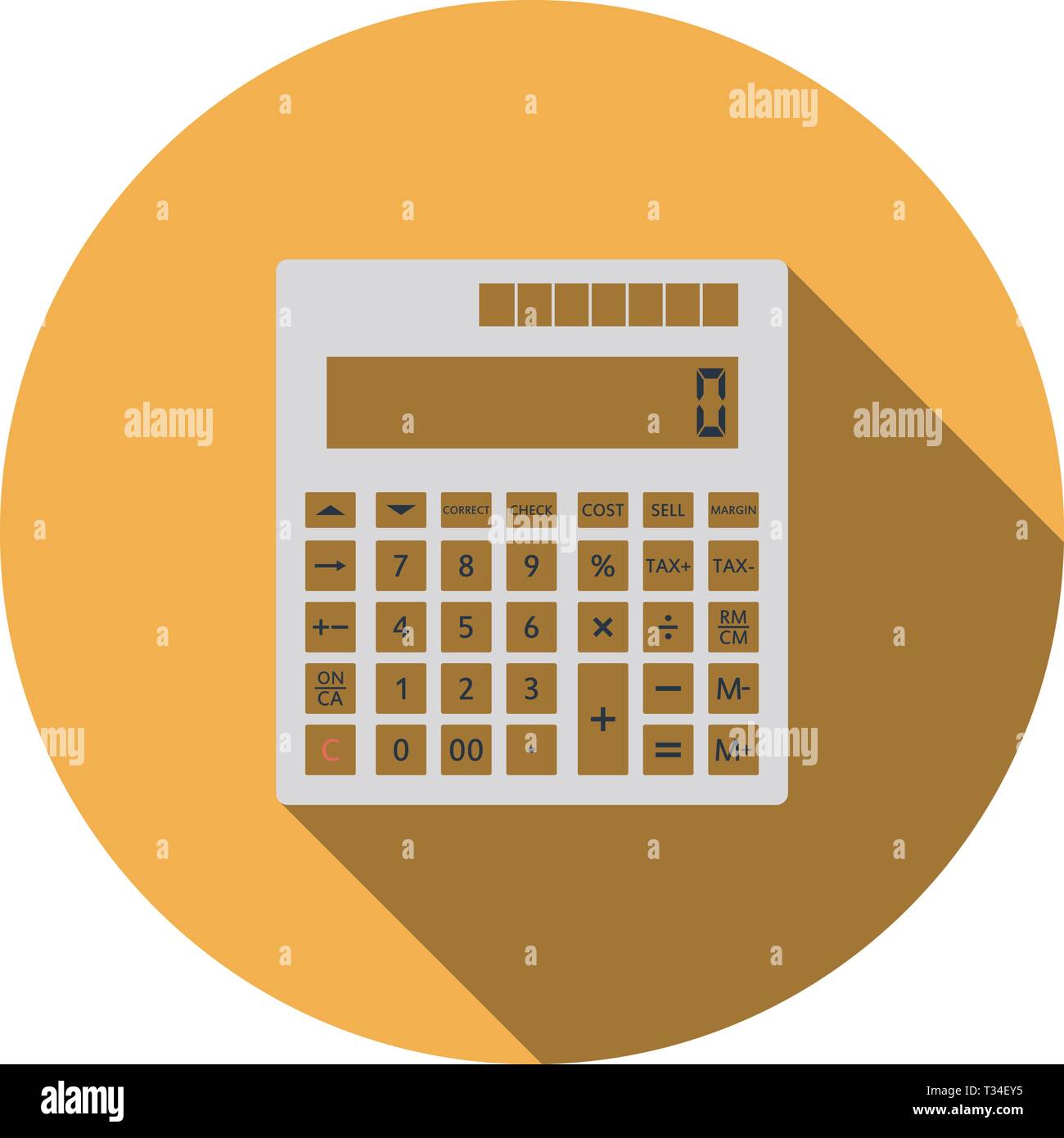 Statistical calculator icon. Flat color design. Vector illustration. Stock Vector