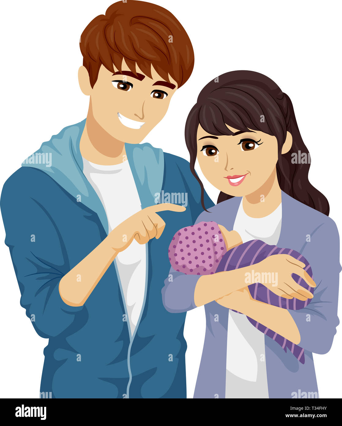 Illustration of a Young Teenage Girl and Guy Holding their Baby as First Time Mother and Father Stock Photo - Alamy Illustration of a Young Teenage Girl and Guy Holding their Baby as First Time Mother and Father Stock Photo - Alamy