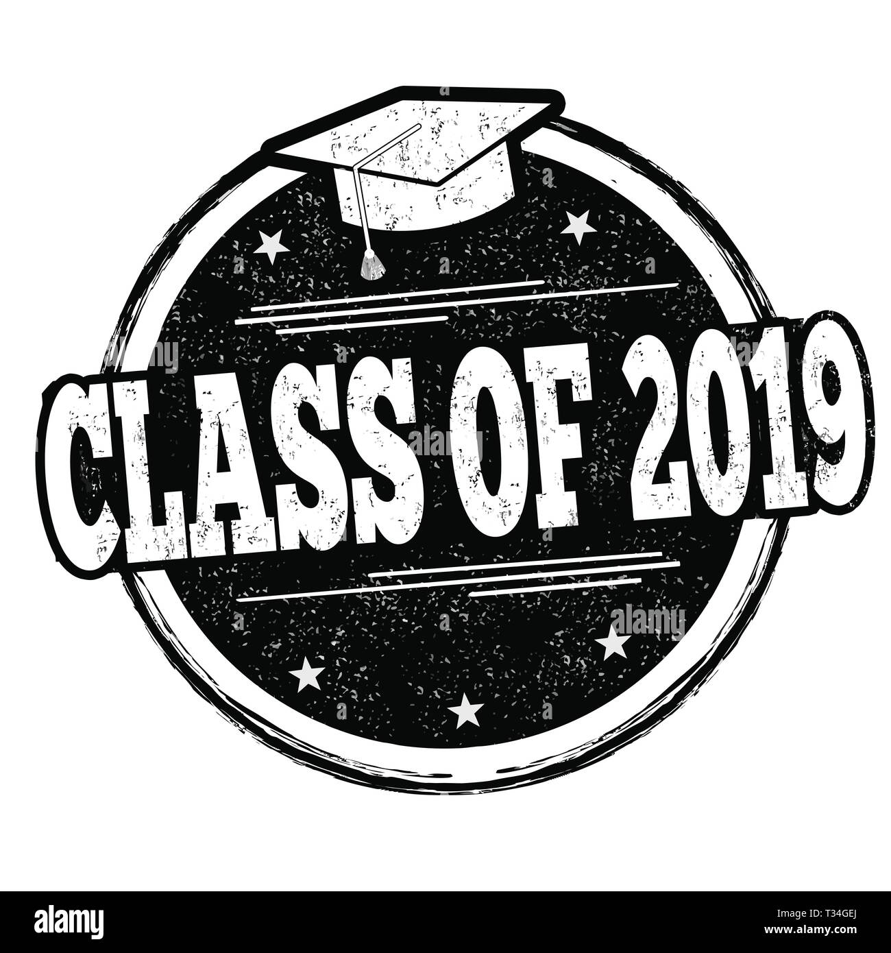 Class of 2019 sign or stamp on white background, vector illustration ...