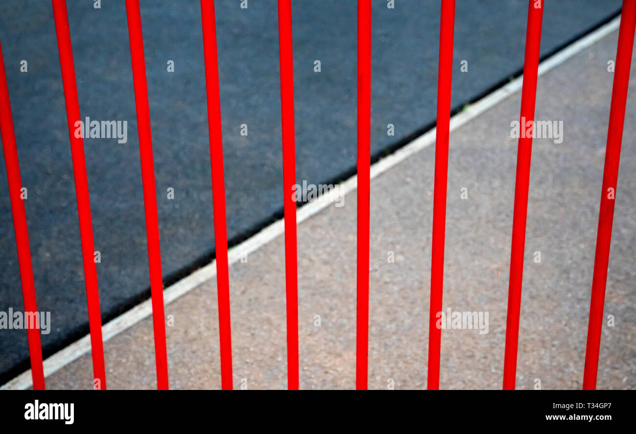 Red Factor Railing Steel railings hi-res stock photography and images - Alamy