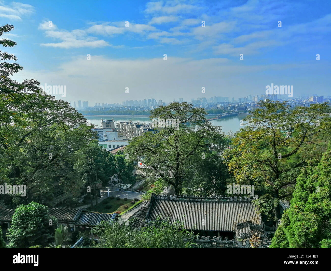 The inner courtyard of the Han Yu Temple, Chaozhou, a view from the upper terrace Stock Photo