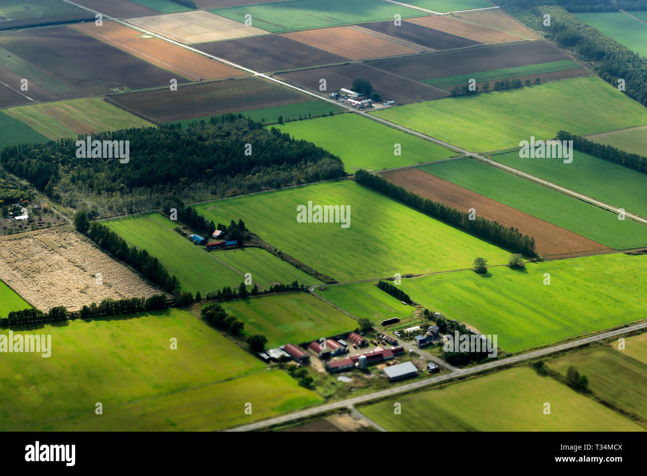Aerial view of Obihiro, Hokkaido, Japan Stock Photo
