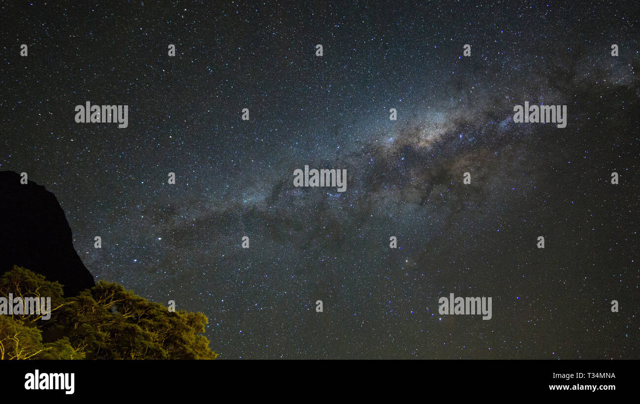 Milky Way over Milford Sound, South Island, New Zealand Stock Photo - Alamy