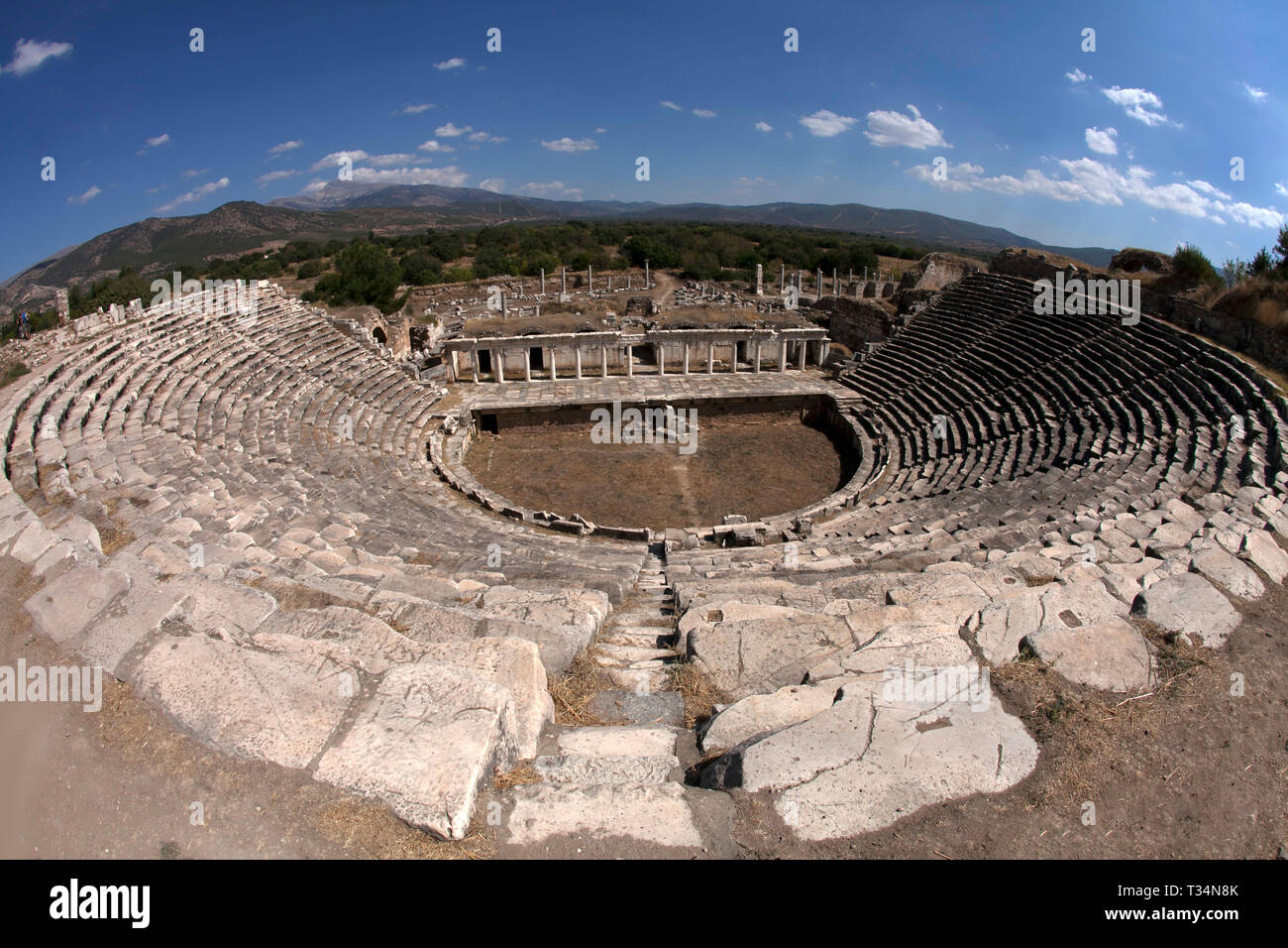 Amphitheatre, Ephesus, Izmir, Turkey Stock Photo