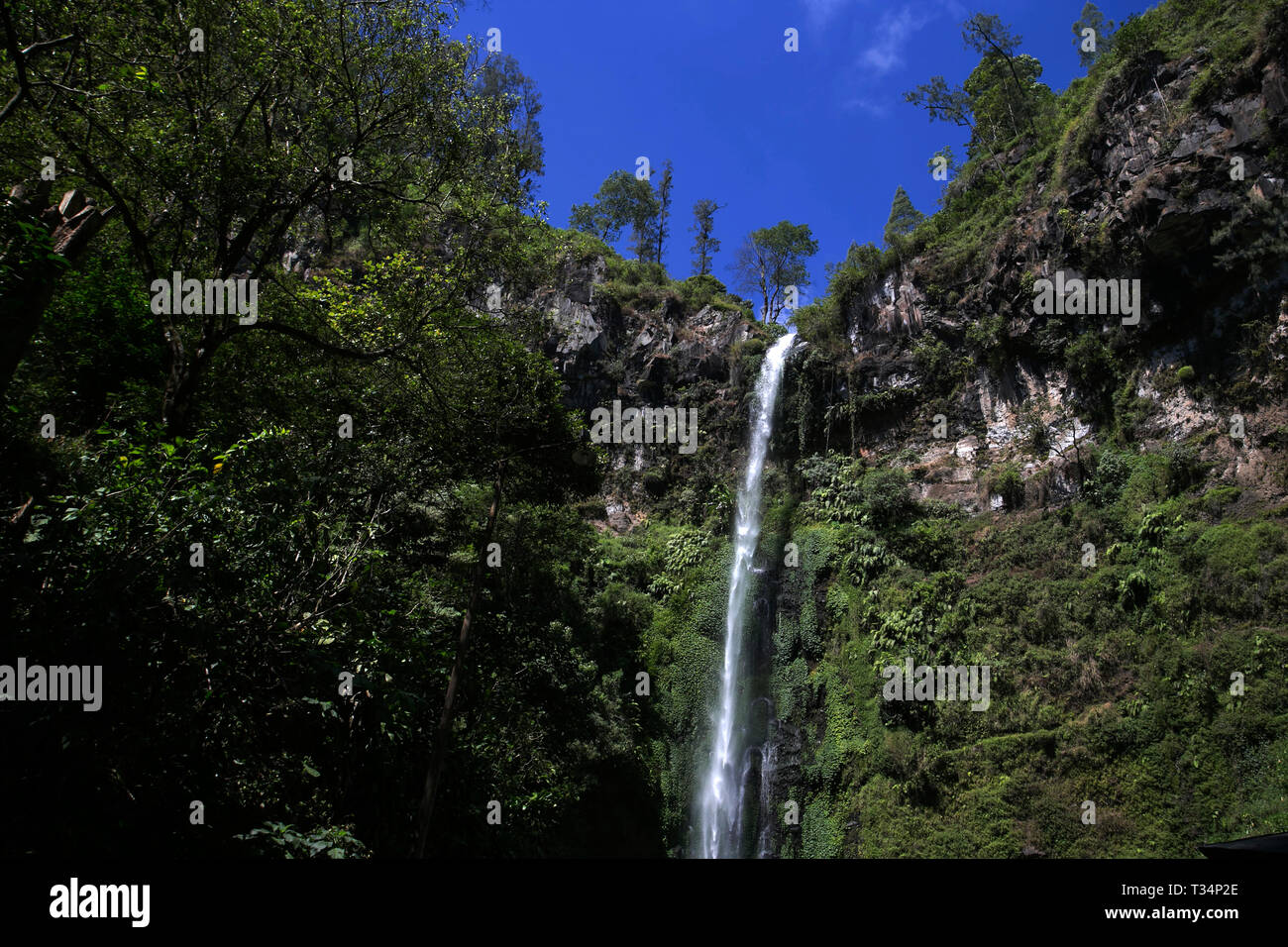 Waterfall, Malang, East Java, Indonesia Stock Photo