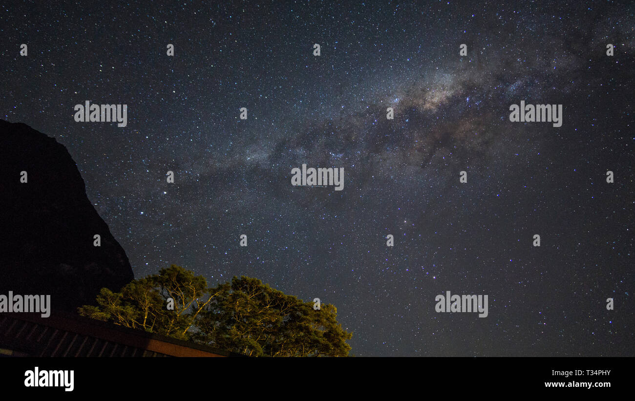 Milky Way over Milford Sound, South Island, New Zealand Stock Photo - Alamy