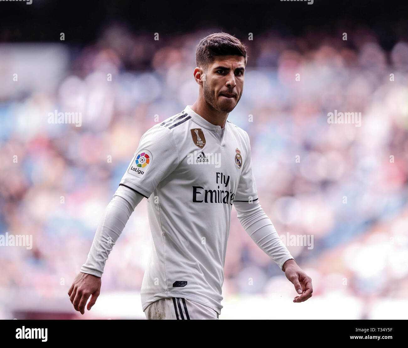 Santiago Bernabeu Madrid Spain 6th Apr 2019 La Liga Football Real Madrid Versus Eibar Marco Asensio Real Madrid Credit Action Plus Sports Alamy Live News Stock Photo Alamy