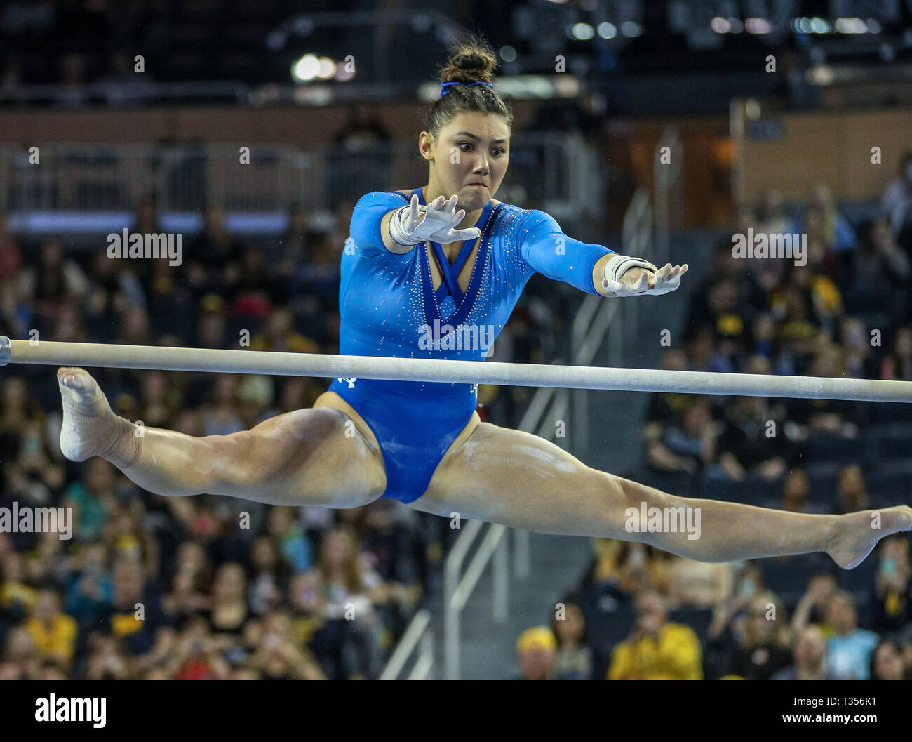 Ann Arbor, MI, USA. 6th Apr, 2019. UCLA's Kyla Ross performs on the