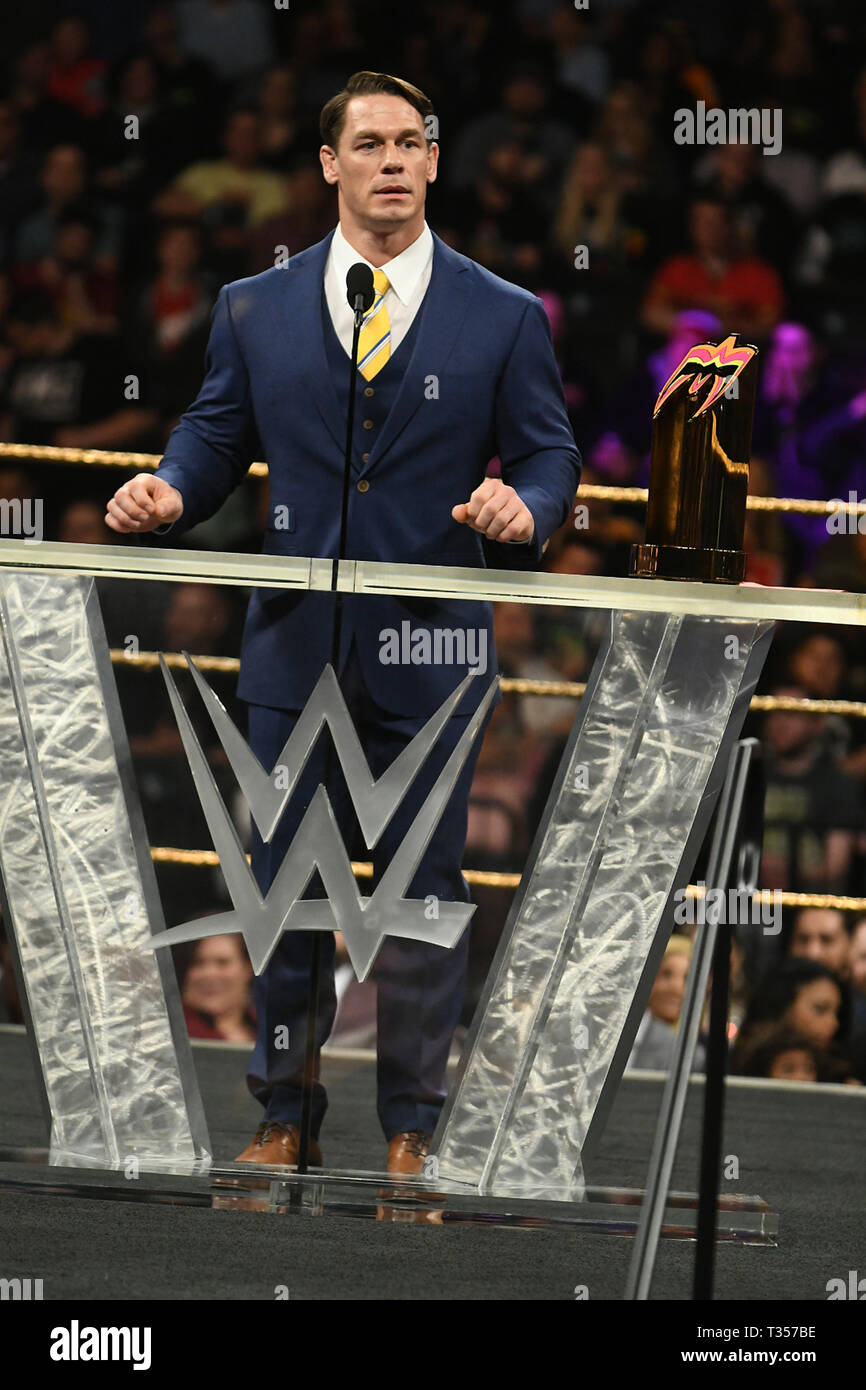 New York, USA. 6th Apr, 2019. John Cena at the 2019 WWE Hall Of Fame Ceremony at the Barclay's Center in Brooklyn, New York City on April 6, 2019. Credit: George Napolitano/Media Punch/Alamy Live News Stock Photo