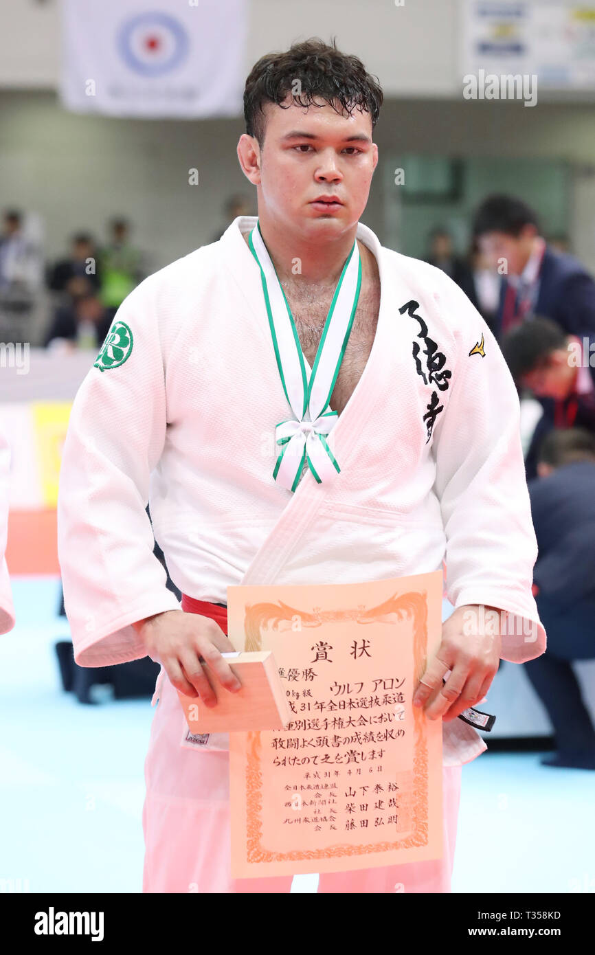 Fukuoka, Japan. 6th Apr, 2019. Aaron Wolf Judo : All Japan Selected Judo Championships Men's -100kg Award Ceremony in Fukuoka, Japan . Credit: Naoki Morita/AFLO SPORT/Alamy Live News Stock Photo