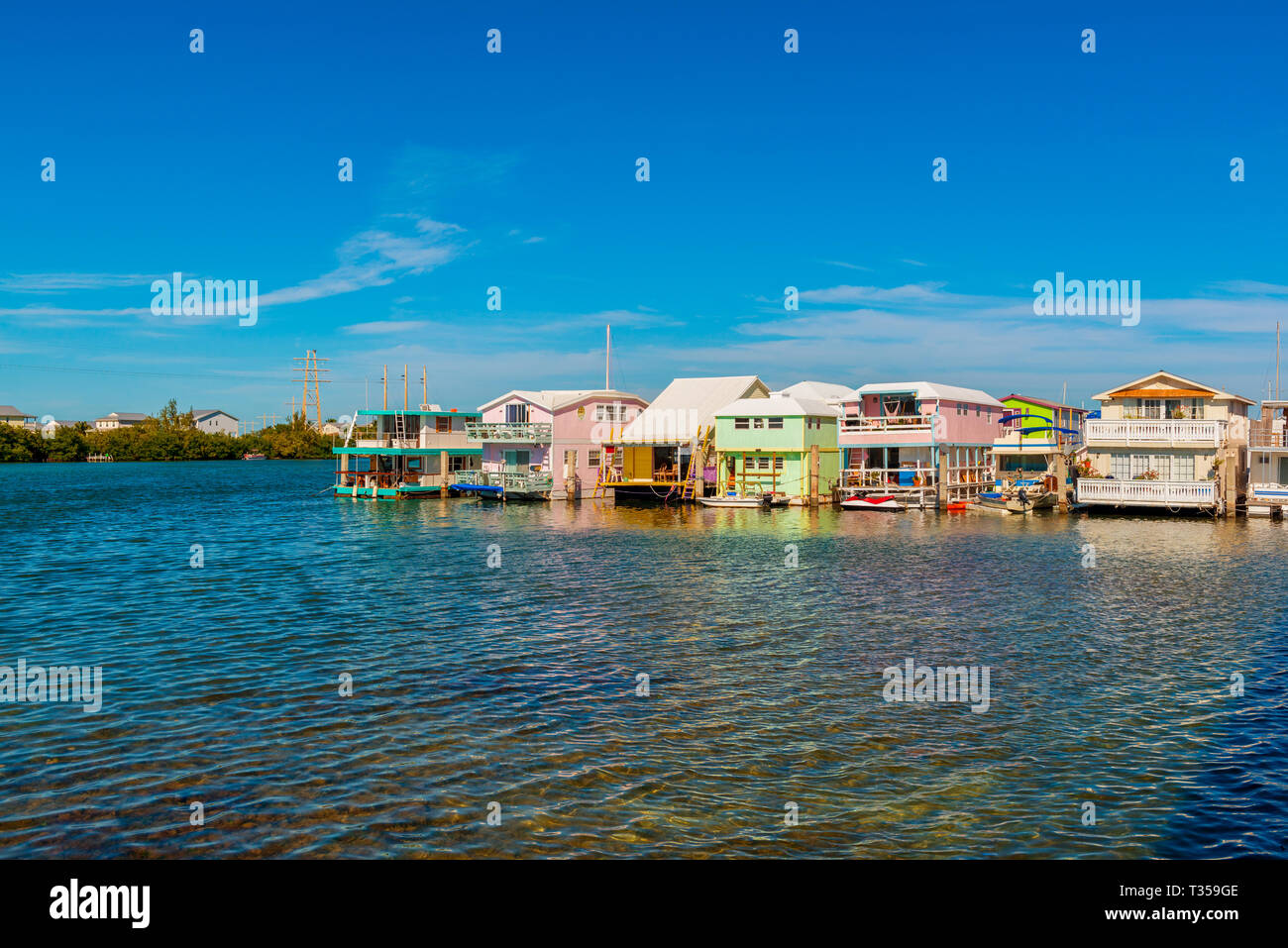 House Boats in Key West Florida USA Stock Photo