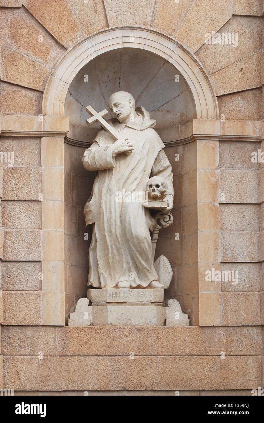 statue of st bruno or brunone founder of the order on the interior