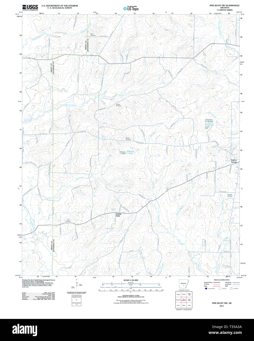 USGS TOPO Map Arkansas AR Pine Bluff NW 20110715 TM Restoration Stock ...