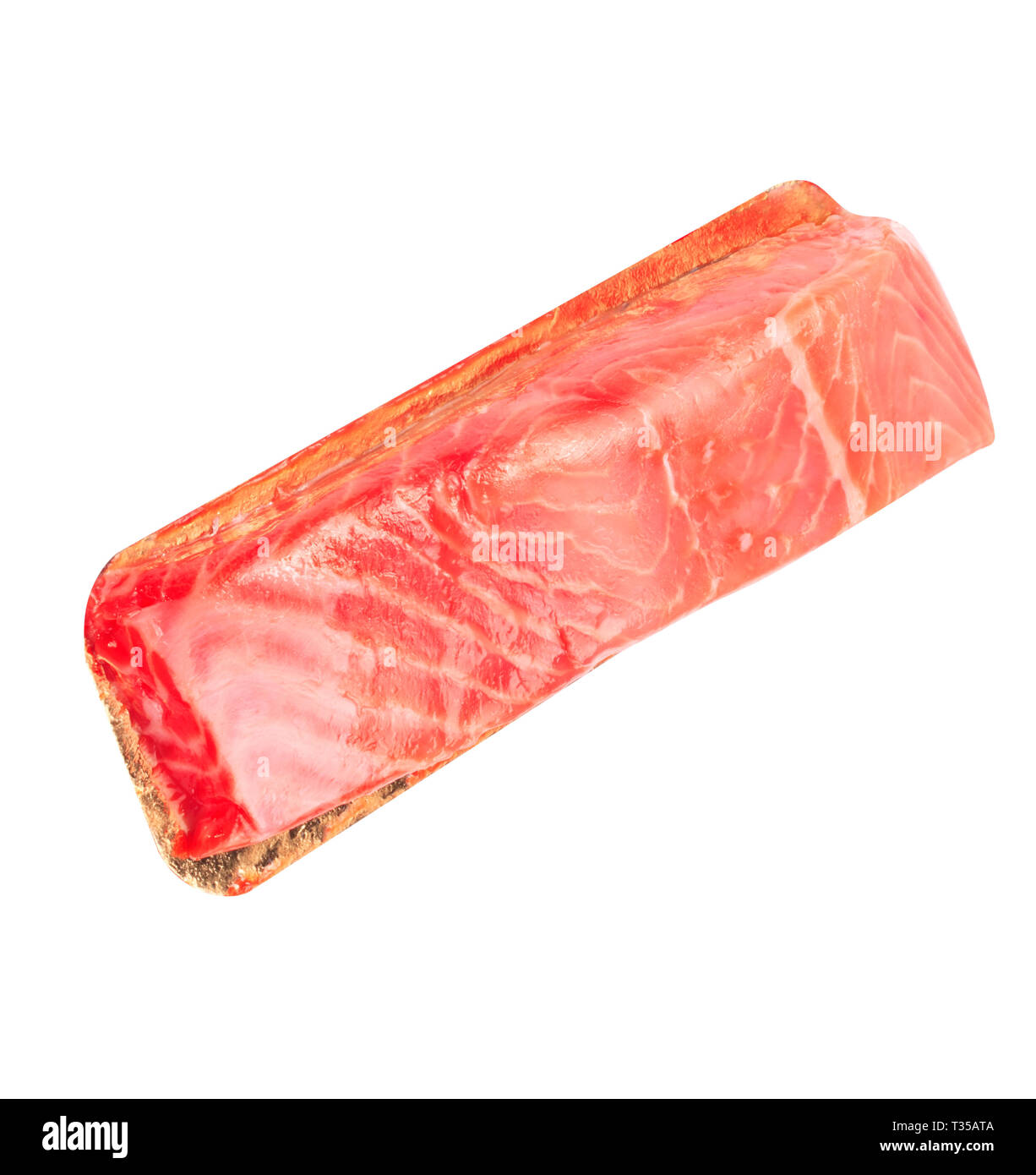 piece of red fish fillet isolated on white Stock Photo - Alamy