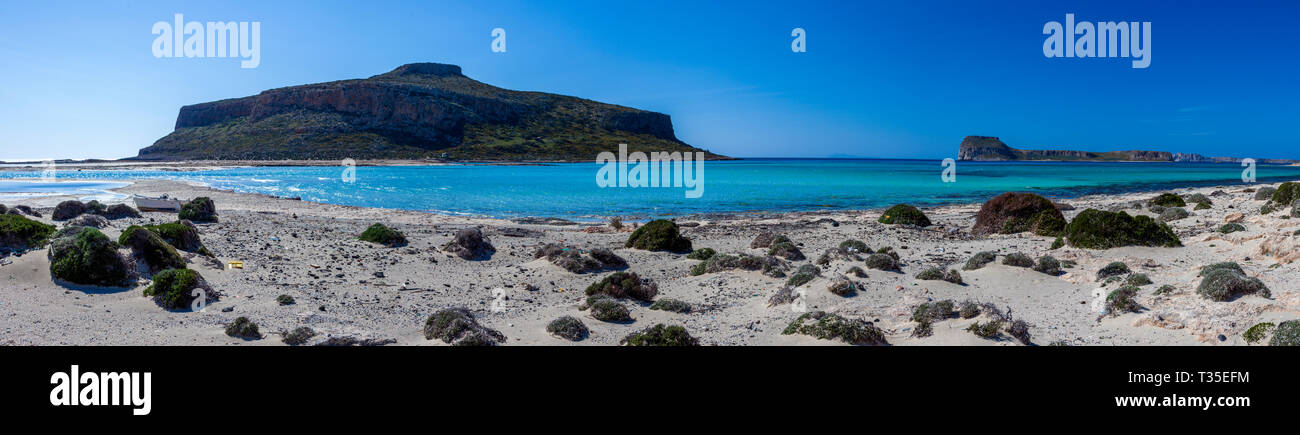 Beautiful beach of Balos (Prefecture of Hania,Crete,Greece) Stock Photo