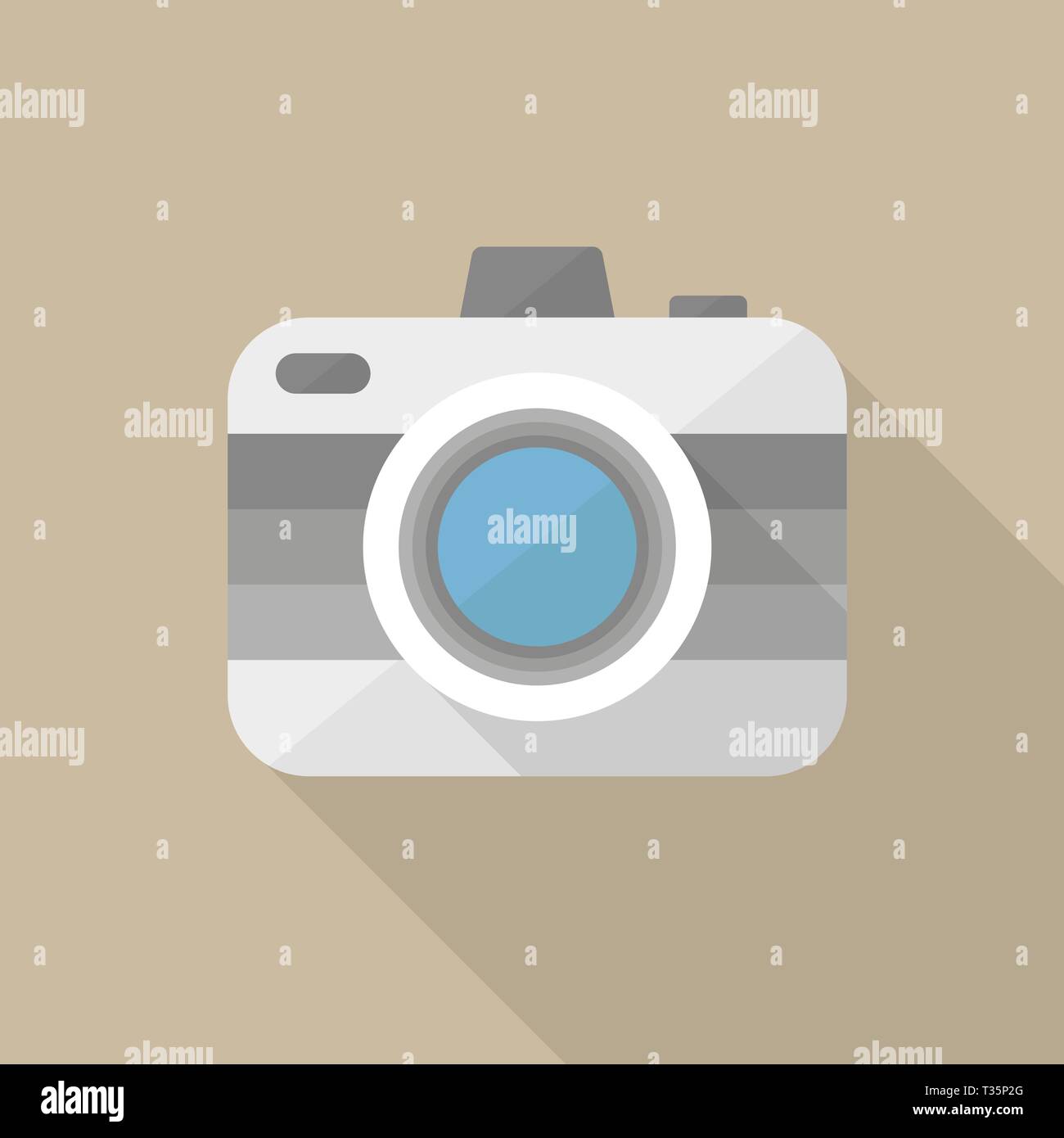 Camera application icon in grey colors. Vector illustration in flat ...