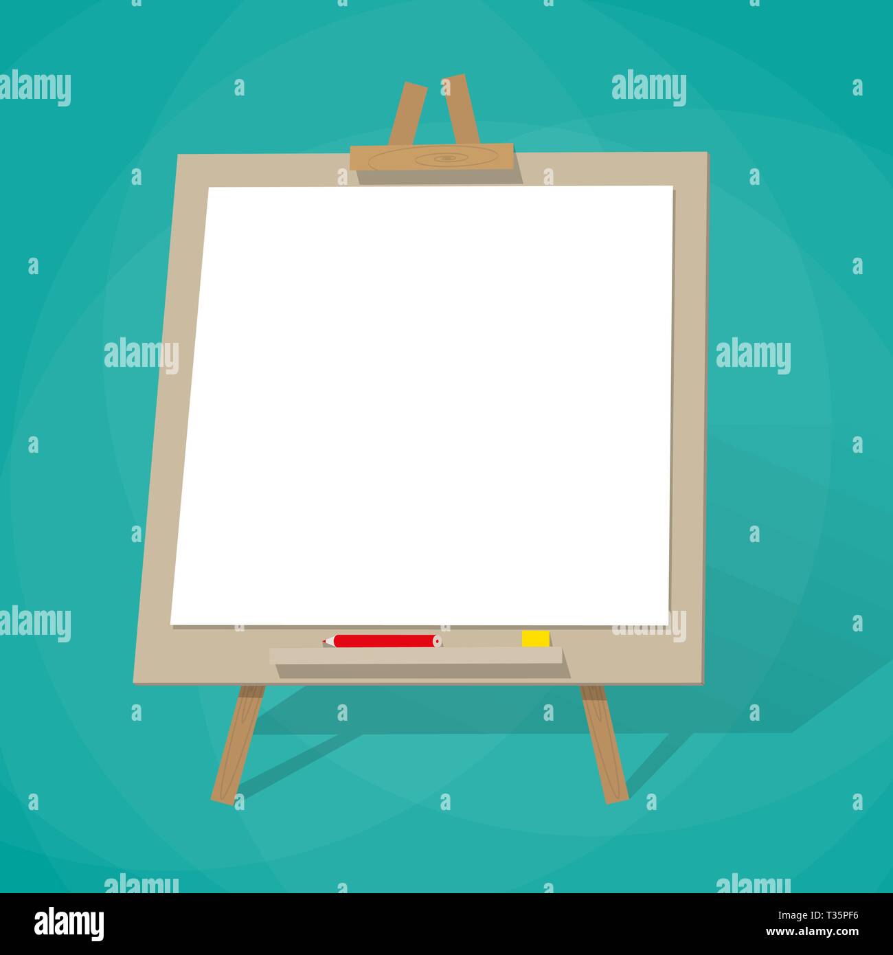 cartoon blank presentation board with shadow. Vector Illustration in