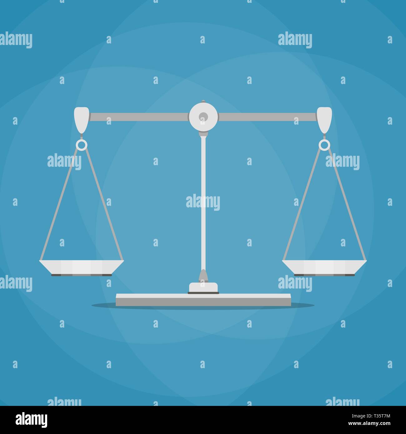 empty metallic scales isolated on blue background. vector illustration ...