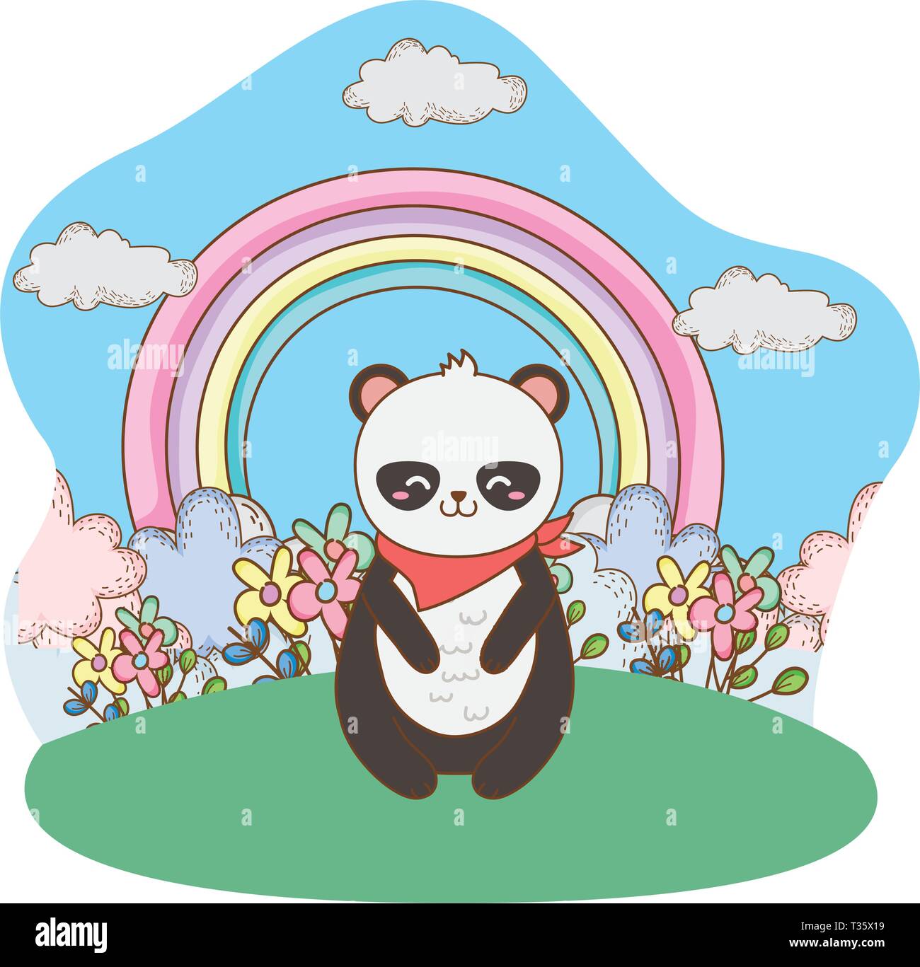 Kawaii panda animal cartoon vector design Stock Vector Image & Art - Alamy