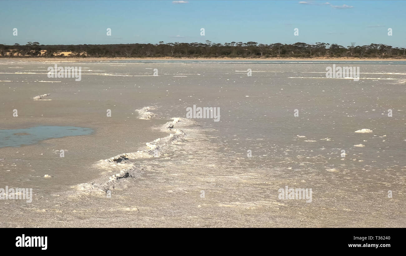wide shot of a west australian salt pan Stock Photo