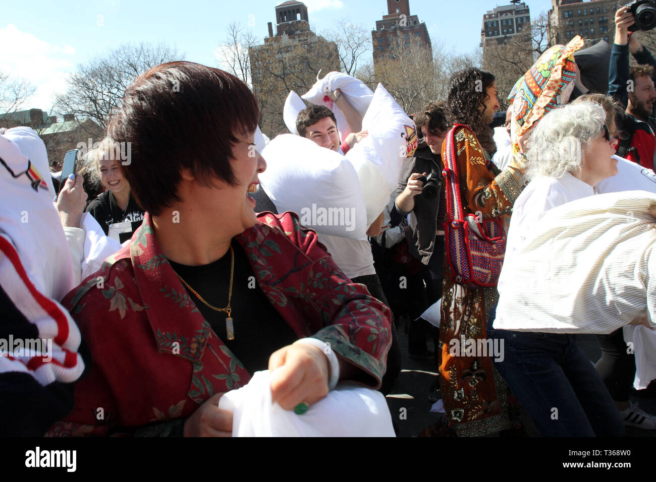 Worlds largest pillow fight hires stock photography and images Alamy